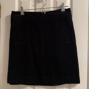 Talbots Sz 8 Petite Classic Black/Dark Blue Corduroy Skirt - Great Condition!!!